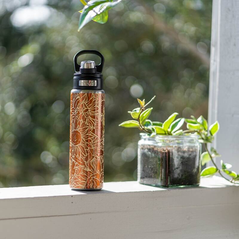 Tervis Sunflower Power Triple Walled Insulated Travel Tumbler, Stainless Steel - 24oz Wide Mouth Bottle