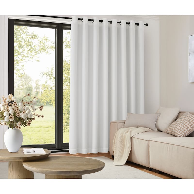 Sun Barrier Snap In Blackout Grommet Patio Door Grommet Panel - White - 100x95 - 95 Inches