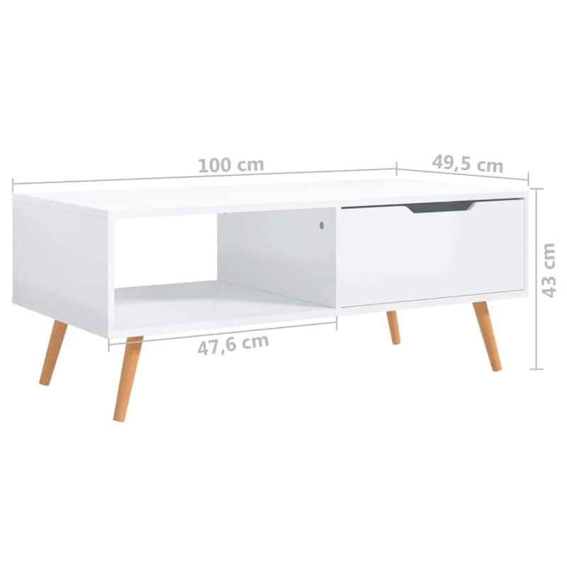 vidaXL Coffee Table End Table Living Room Accent Sofa Table Engineered Wood - 39.4" x 19.5" x 16.9"