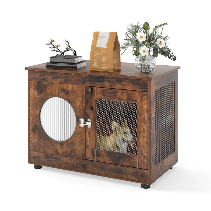 Costway Furniture Style Dog Crate for Small Medium Dogs Translucent - See Details