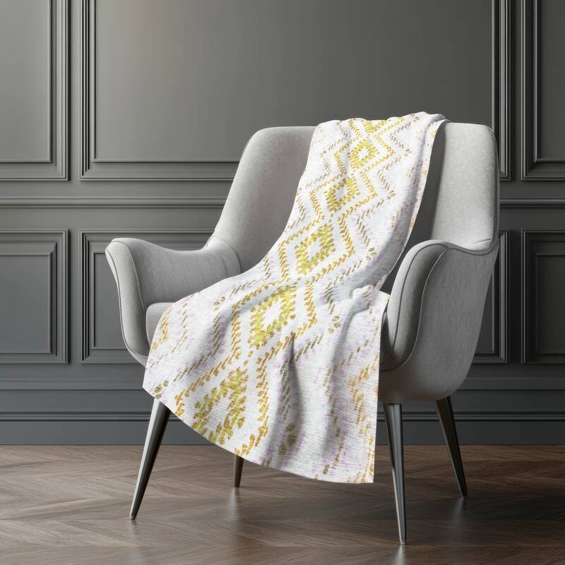 Premium Machine Washable Boho Global Sherpa Throw Blanket
