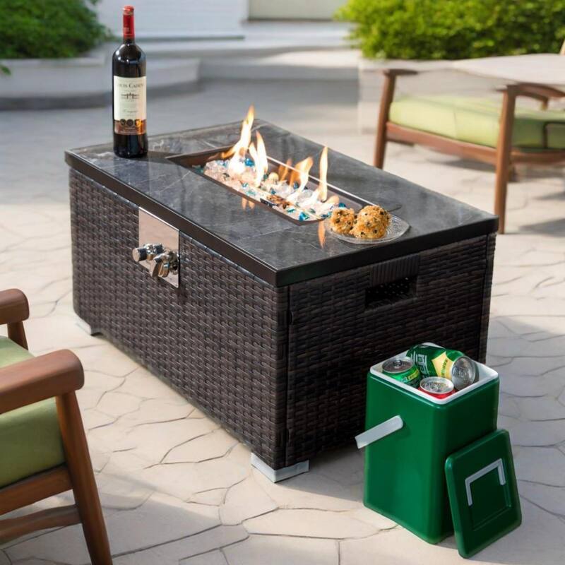 Anmytek 32" Propane Rectangular Outdoor Fire Pit Table