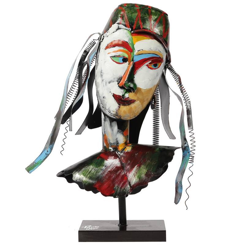 Iron Hand-Painted Colorful Art Sculpture - 27" x 14" x 9" inch