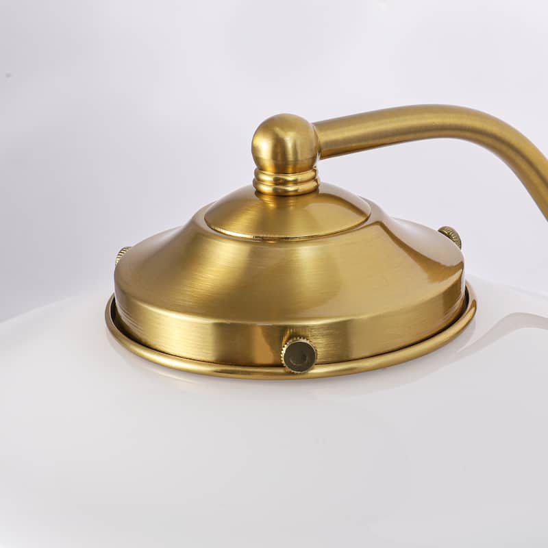 9.8 in. 1-Light Vintage Black/Gold Dimmable Wall Sconce With Milky White Glass Shade for Bedroom