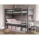 100% Solid Wood Mission Twin Over Twin Bunk Bed by Palace Imports - Gray