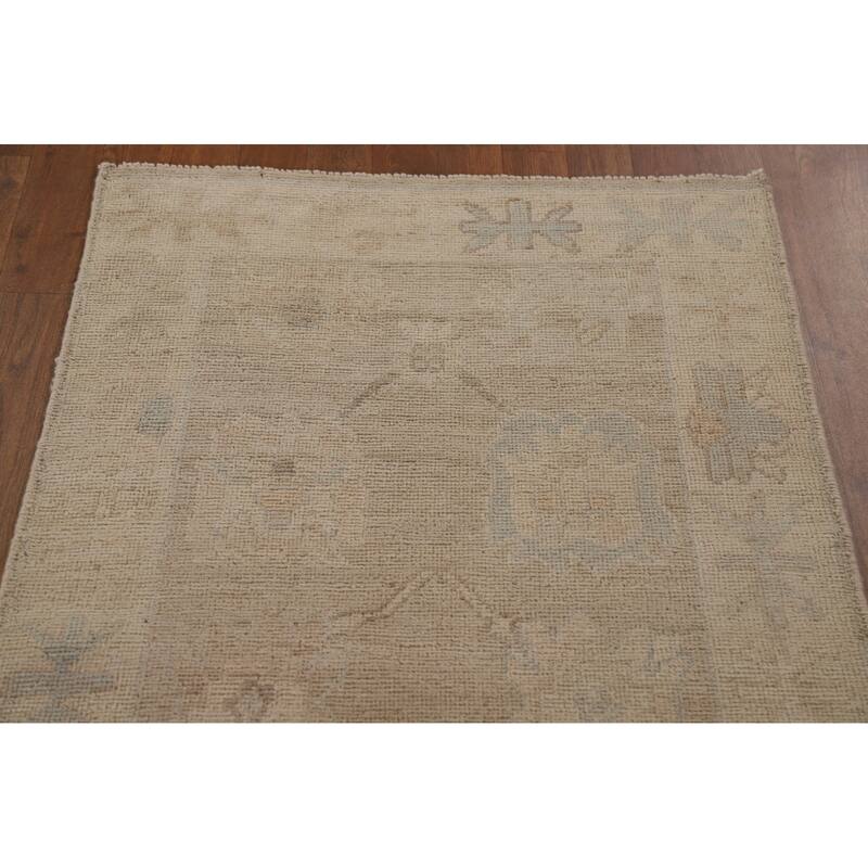 Floral Oushak Turkish Runner Rug Hand-knotted Oriental Wool Carpet - 2'8"x 9'0"