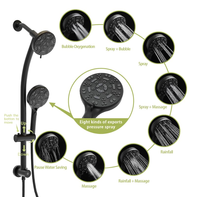 Topcraft Wall Mount Multi-Functional Dual Head Showerhead