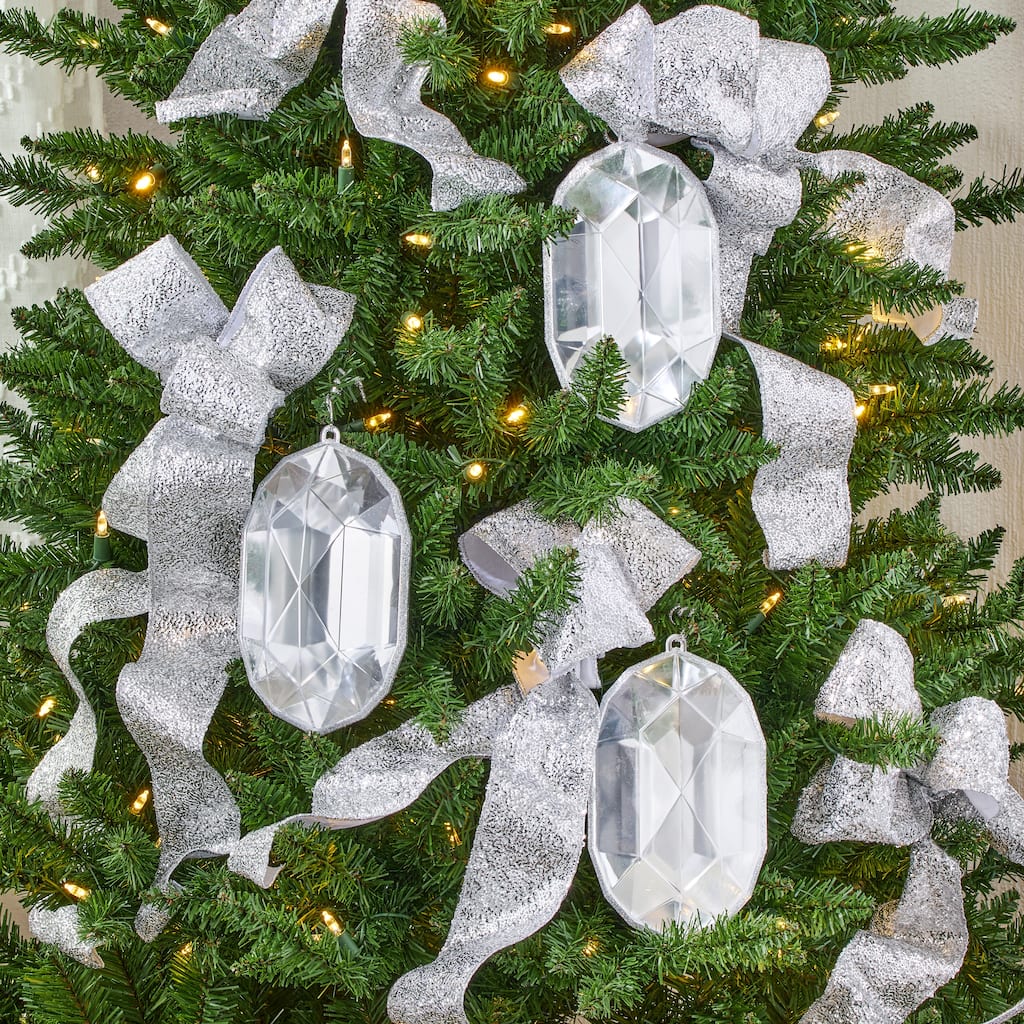 6.5" Acrylic Oval Precious Gem Ornament Set of 3