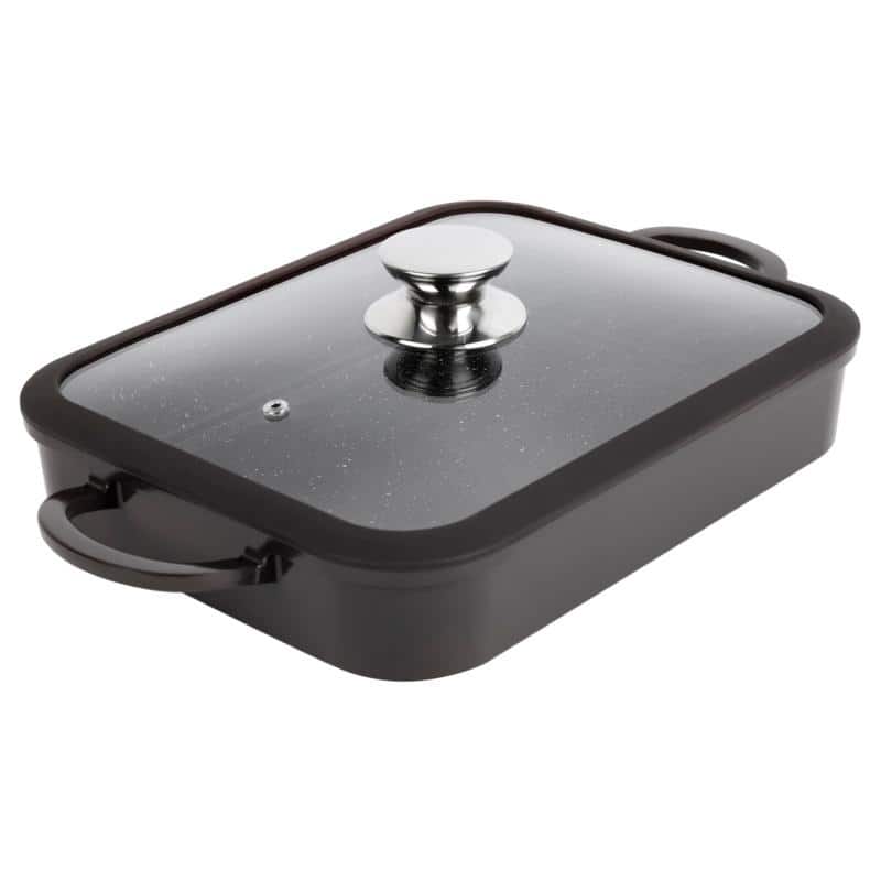 Curtis Stone Dura Pan+ Buffet Pan with Glass Lid Refurbished - Black