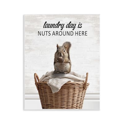 Stupell Funny Laundry Day Is Nuts Wall Plaque Art Design By Lettered and Lined