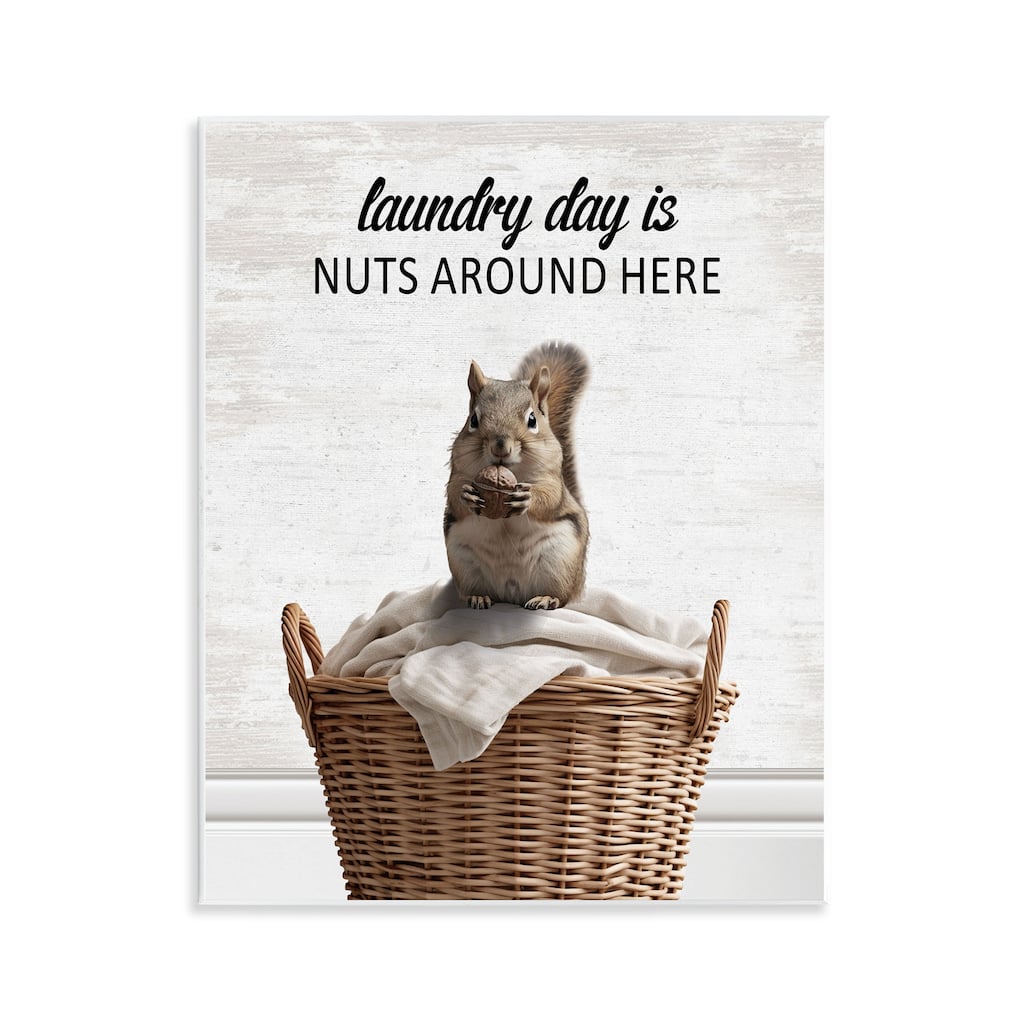 Stupell Funny Laundry Day Is Nuts Wall Plaque Art Design By Lettered and Lined