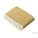 preview thumbnail 6 of 14, Merino Lambswool Throw Blanket - Herringbone Pattern, Made in England Gold
