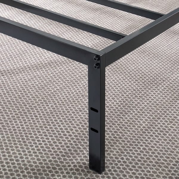 Queen Size Sturdy Black Metal Platform Bed Frame With Headboard Attachments On Sale Overstock 29818931