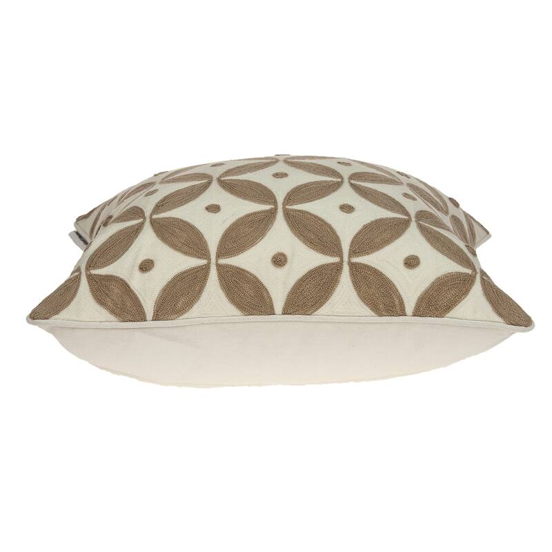 Geometric Circles Throw Pillow - 20" - Beige and White