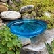 preview thumbnail 14 of 37, Achla Designs Reflective Crackle Glass Birdbath Bowl, 12.5 Inch Diameter, Cobalt Blue