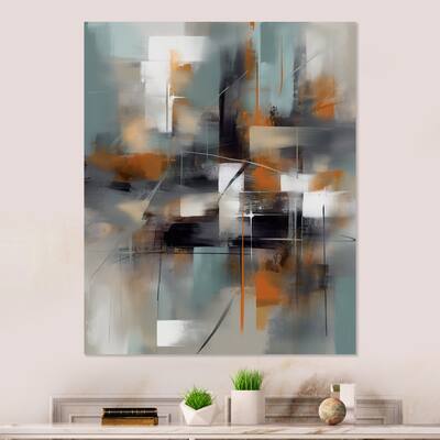 Designart "Abstract Design Shapes III" Abstract Metal Wall Art