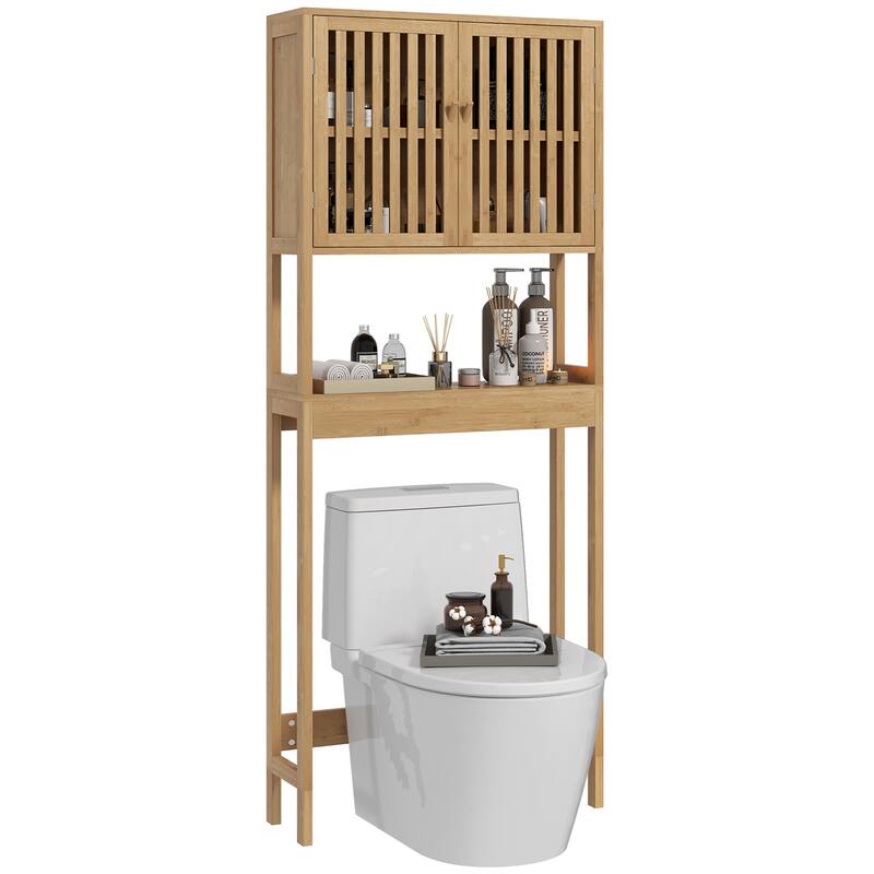 Homcom Bamboo Over The Toilet Storage Cabinet