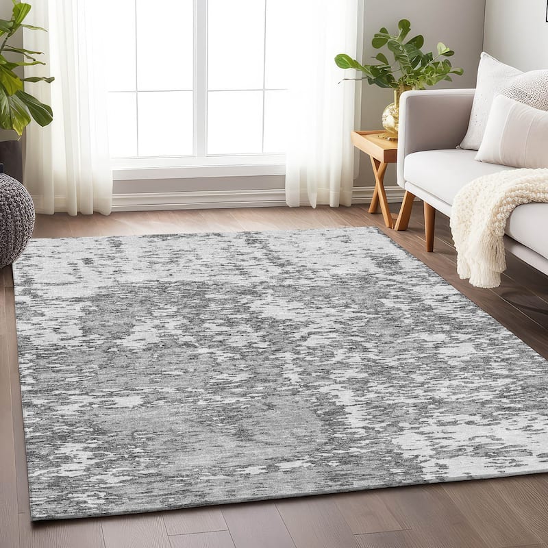 Premium Washable Super Soft Abstract Pixels Mayfield Rug - Gray - 9' x 12'