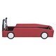 preview thumbnail 19 of 39, Race Car-shaped Frame Upholstered Bed with Wheels, Twin Size Grounded Slat Support Children Floor Bed for Toddler Platform Bed