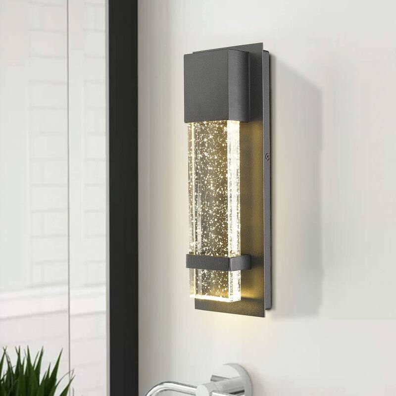 Modern Wall Sconces Set of Two, LED Wall Lights with Bubble Glass