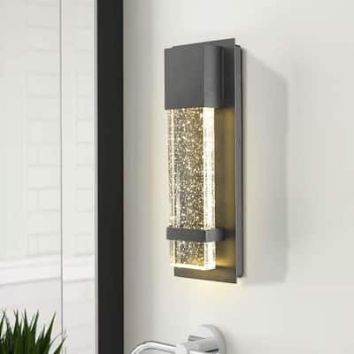 Modern Wall Sconces Set of Two, LED Wall Lights with Bubble Glass