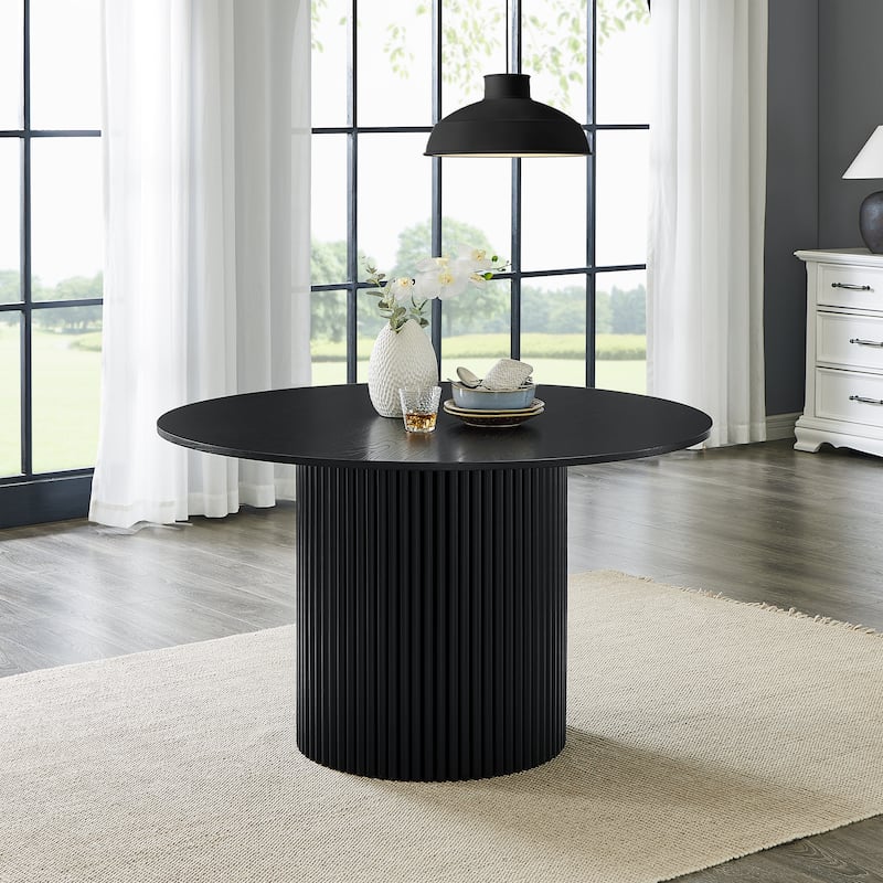 Roundhill Furniture Henriet 5-Piece Round Pedestal Dining Set