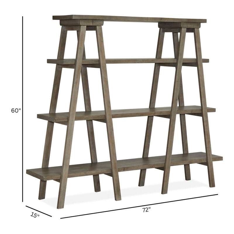 Magnussen Home Lancaster Dovetail Grey Bookshelf - 72''W x 15''D x 60''H