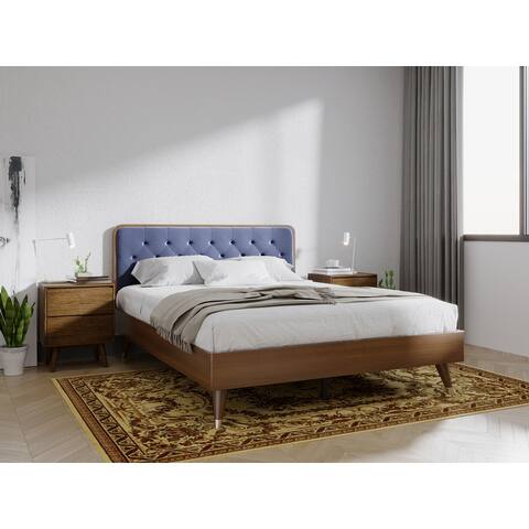 Cassidy Queen Tufted Upholstery Wood Bed