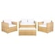 preview thumbnail 37 of 52, SAFAVIEH Outdoor Patio Furniture Machie 4-Piece Conversation Set