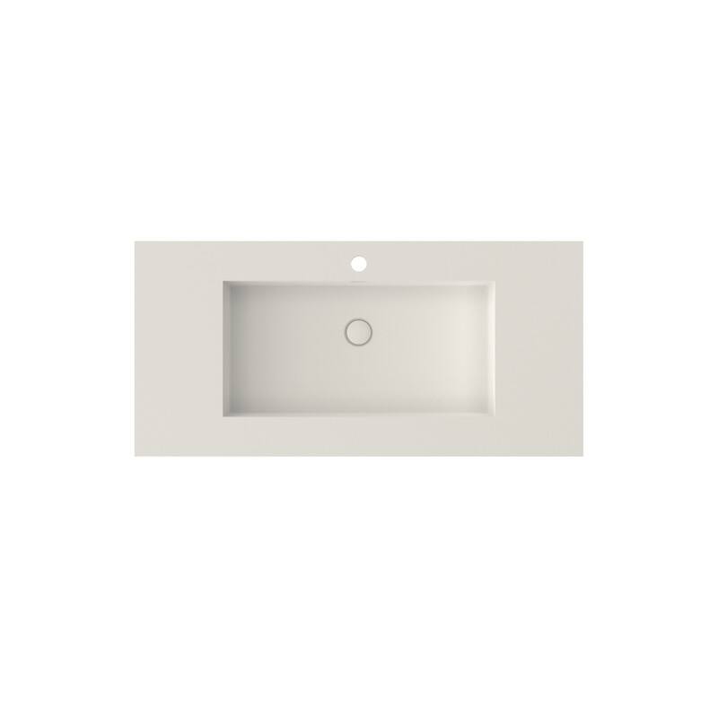 MEDUNJESS 39" Bathroom Sink Solid Surface Bathroom Vessel Sink - 40''