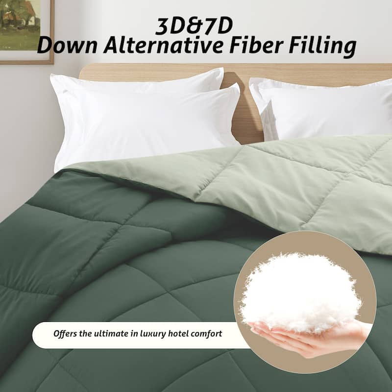 JEAREY Ultra-Lightweight Reversible All-Season Comforter, Cooling Down Alternative Duvet Inserts