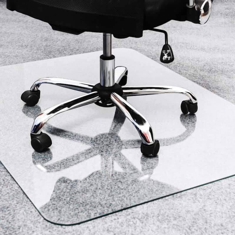 Glaciermat® Heavy Duty Glass Chair Mat for Hard Floors & Carpets - 48" x 60"