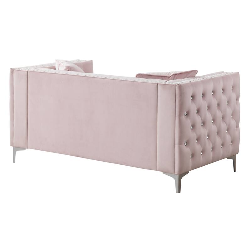 Paige Tufted Velvet Loveseat