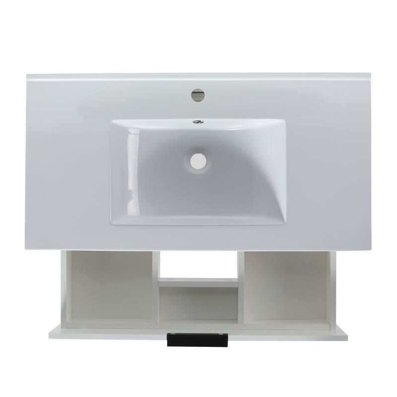 BNK 30/36 Inch Bathroom Vanity With Single Sink,Modern Bathroom Vanities With Soft Close Drawer And Shelf
