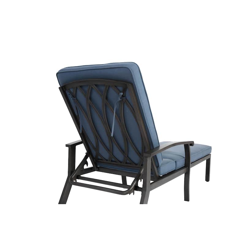 Cast Chaise Lounge，Adjustable Reclining Rust-Resistant Aluminum Cast Poolside Chaise Lounge Furniture