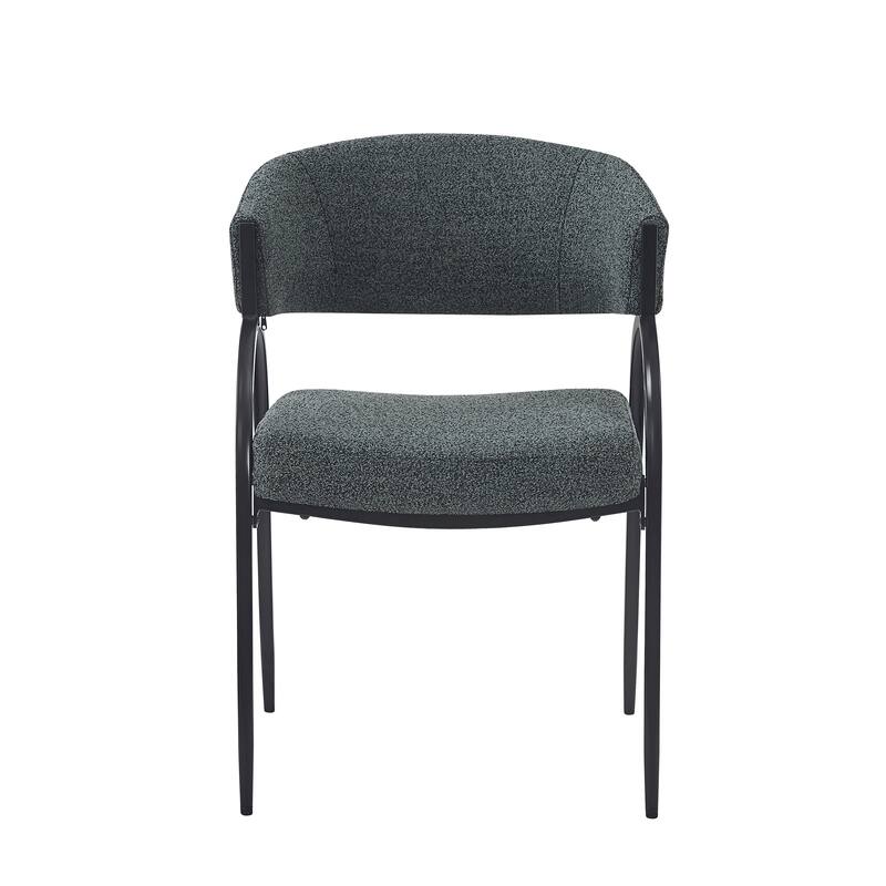 Naci Modern Fabric Dining Chairs With Curved Backrest by Christopher Knight Home