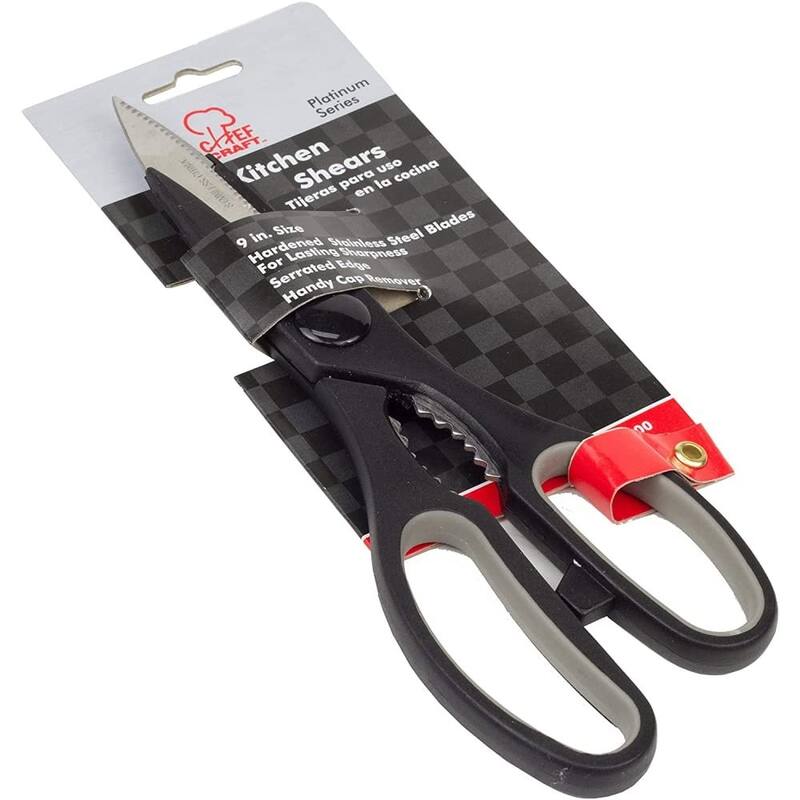 Chef Craft 9" Long All-Purpose Kitchen Shears 2-Pack, Dishwasher Safe Stainless Steel Blade - 2 Pack