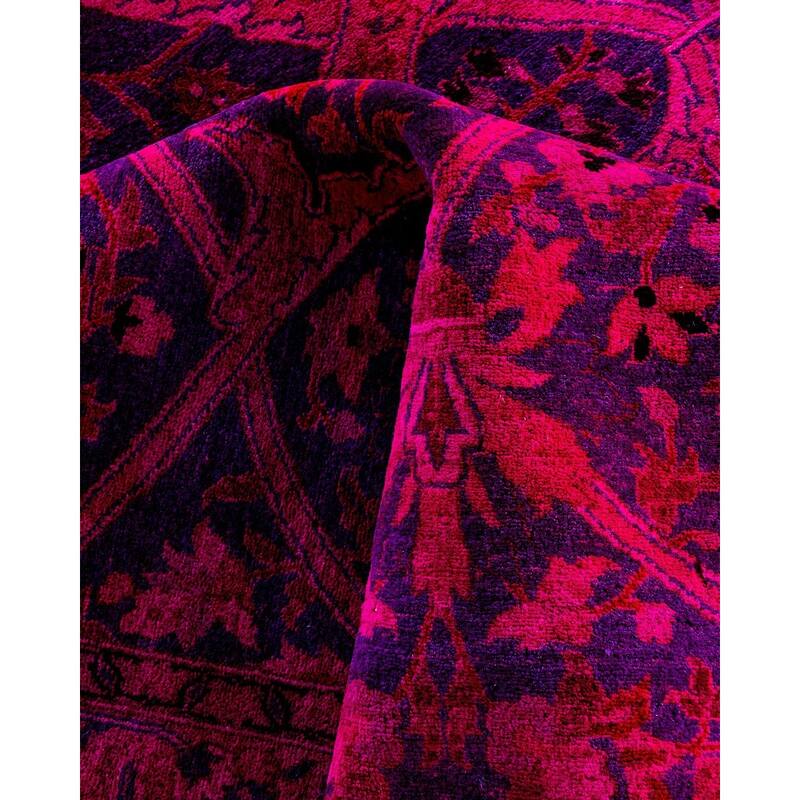 Fine Vibrance One-of-a-Kind Hand-Knotted Area Rug - Purple, 9' 1" x 12' 5" - 9' 1" x 12' 5"