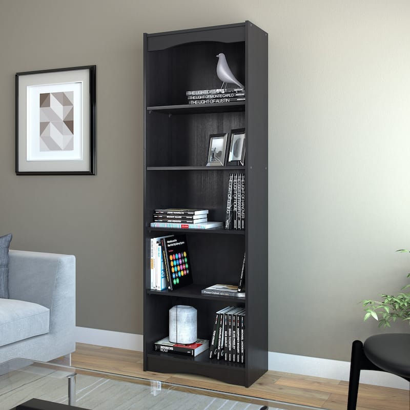 Black 5-Shelf 72-inch Tall Bookcase