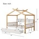 preview thumbnail 3 of 6, Full Size House Platform Bed Frame with 2 Drawers and Bookshelf Storage Space