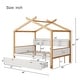 preview thumbnail 3 of 6, White Full Wooden House Bed with Trundle & Storage