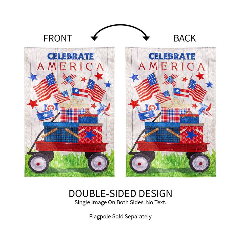 Vintage Patriotic Wagon Moire Garden Flag