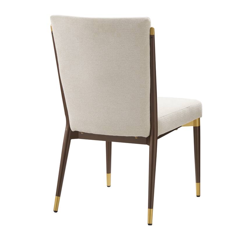 Christopher Knight Home - Modern Upholstered Metal Base Dining Chair with Solid Back (Set of 2)