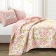 preview thumbnail 5 of 8, Lush Decor Watercolor Rose Paris Glitter Reversible Quilt Set