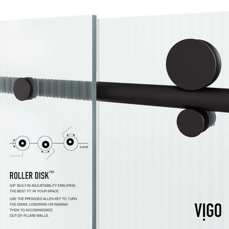 Vigo VG6021FL6066L Elan E-Class 66" High x 60" Wide Sliding Frameless