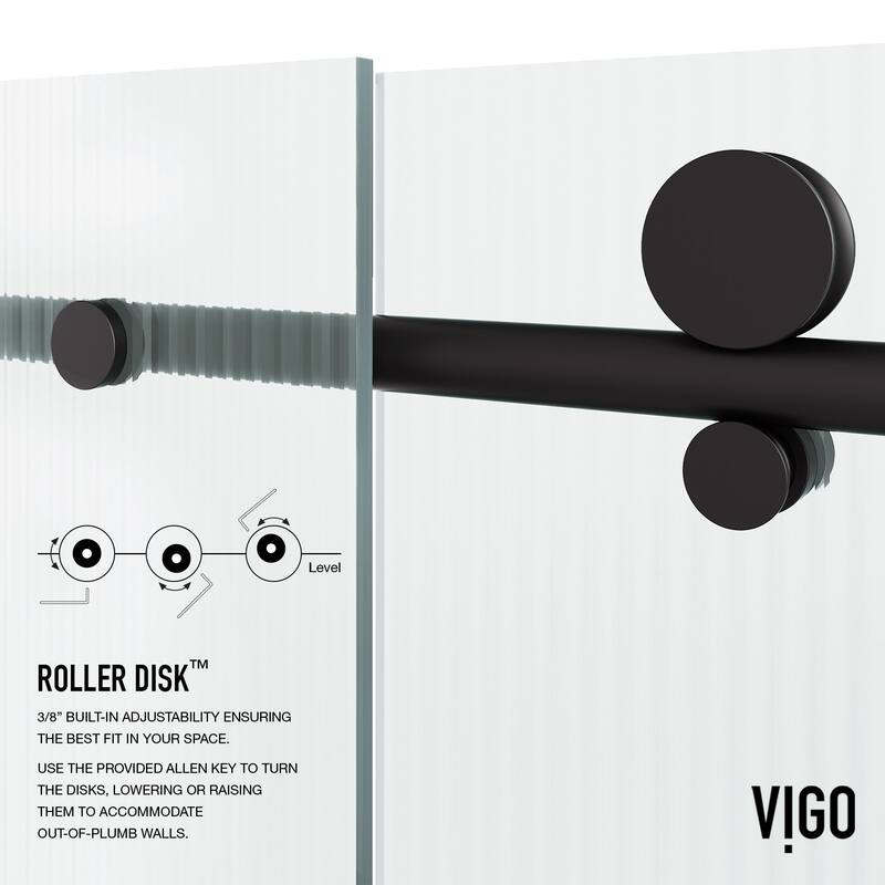 Vigo VG6021FL6076R Elan E-Class 76" High x 60" Wide Sliding Frameless