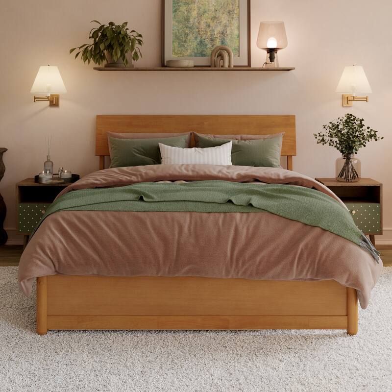 Norla Wood Platform Bed with Trundle