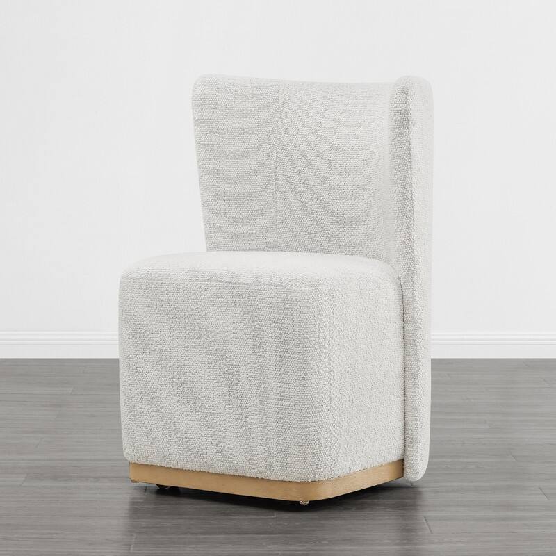 Brian Modern Dining Chairs with Casters&Wood Base Set of 2