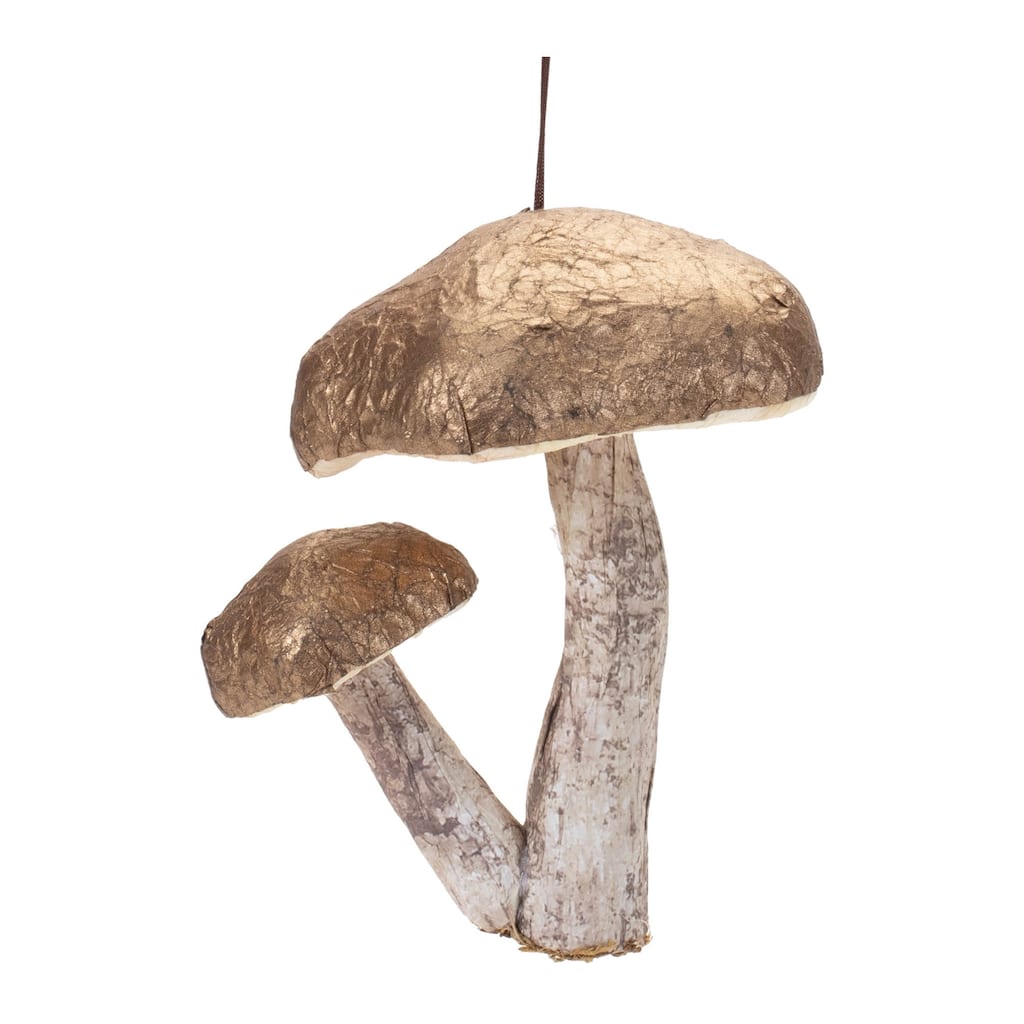 Set of 6 Rustic Mushroom Ornaments for Christmas Tree Decoration - 5.5” x 5.25” x 4.75”