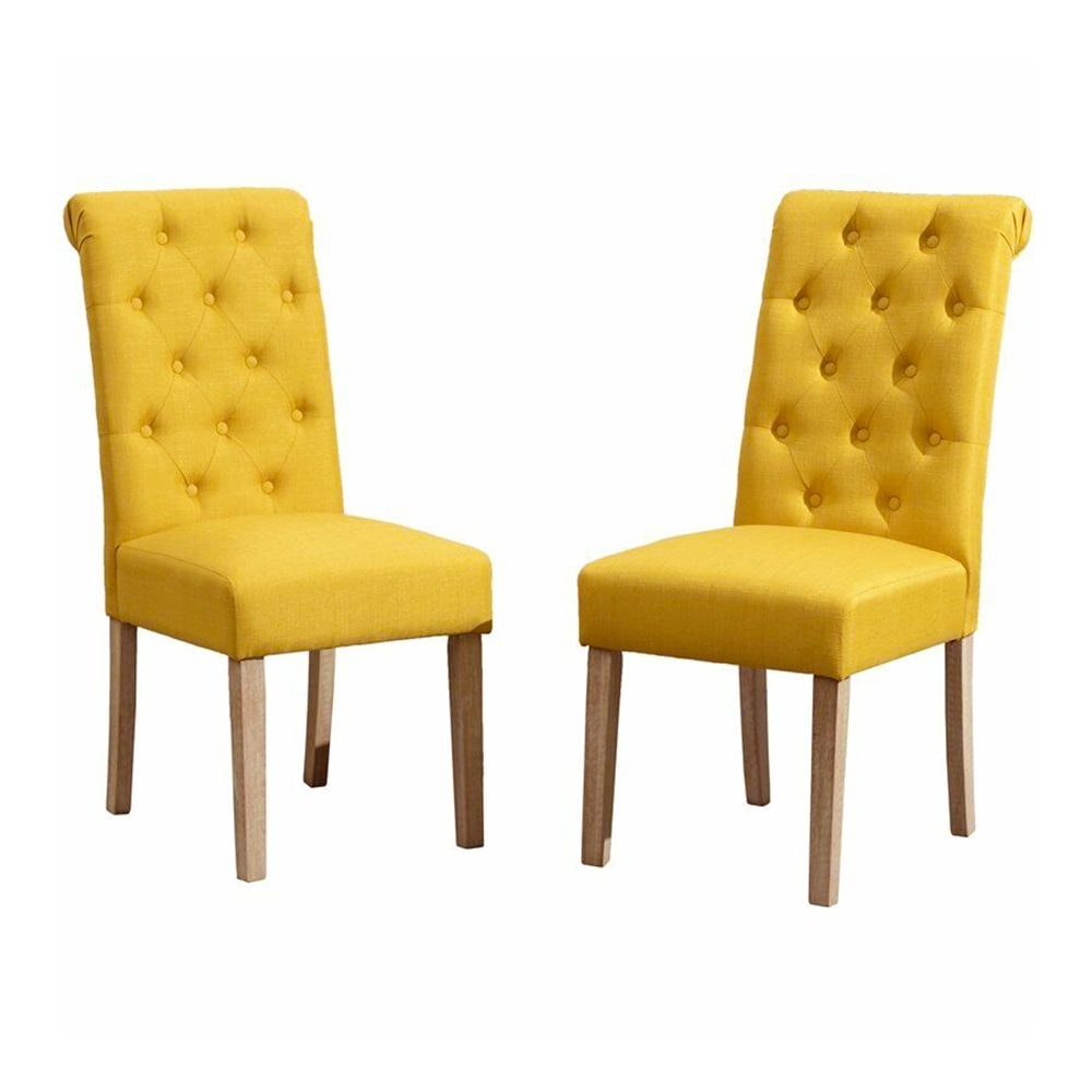 Yellow dining chairs set of 2025 2